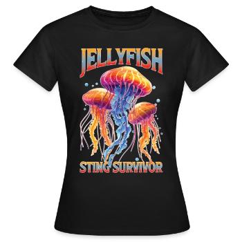 Survivant de la piqûre de méduse 20 - T-shirt Femme - noir - Devant - AI Model Female 172 dark (172cm)