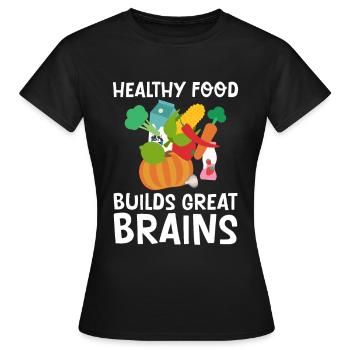 Les aliments sains pour développer un excellent cerveau 2 - T-shirt Femme - noir - Devant - AI Model Female 172 dark (172cm)