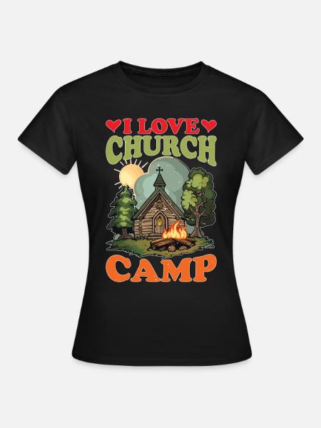I Love Church Camp - Frauen T-Shirt - Schwarz