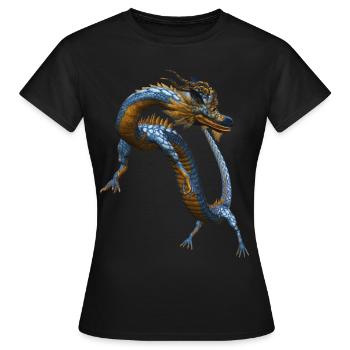 dragon chinois - T-shirt Femme - noir - Devant - AI Model Female 172 dark (172cm)