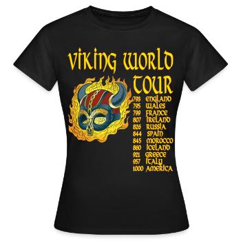 Viking World Tour Vikings Walhalla Odin - T-shirt Femme - noir - Devant - AI Model Female 172 dark (172cm)