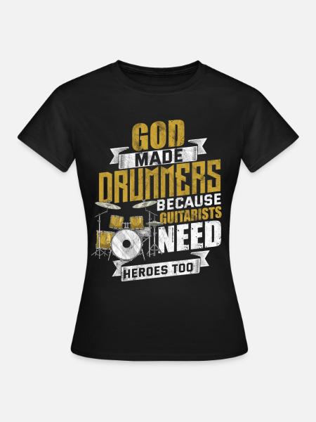 Tambours batteur baguettes tambour - T-shirt Femme - noir