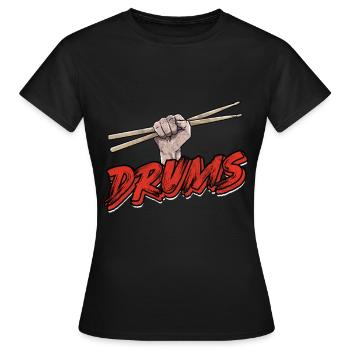 Batterie Musique Drum'n'bass Batterie Cymbales Rock - T-shirt Femme - noir - Devant - AI Model Female 172 dark (172cm)