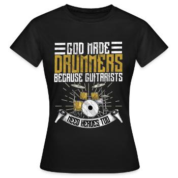 Tambours - T-shirt Femme - noir - Devant - AI Model Female 172 dark (172cm)