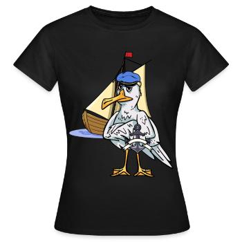 Seafarer Seaman Maritime Captain Ahoy - Women's T-Shirt - black - Front - AI Model Female 172 dark (172cm)
