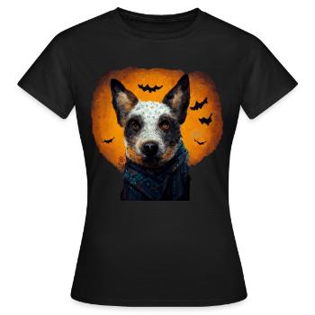 Chien de bétail d’Halloween - T-shirt Femme - noir - Devant - AI Model Female 172 dark (172cm)