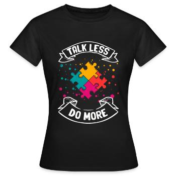 Tshirt autistique Autimus Cadeau Asperger Enfants - T-shirt Femme - noir - Devant - AI Model Female 172 dark (172cm)