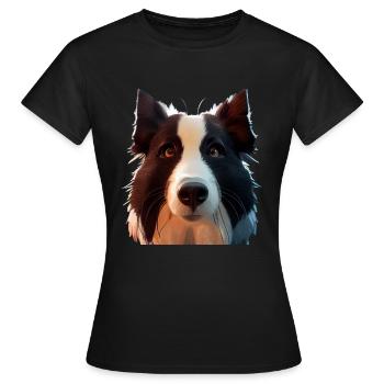 Border Collie Dog - Border Collie - T-shirt Femme - noir - Devant - AI Model Female 172 dark (172cm)