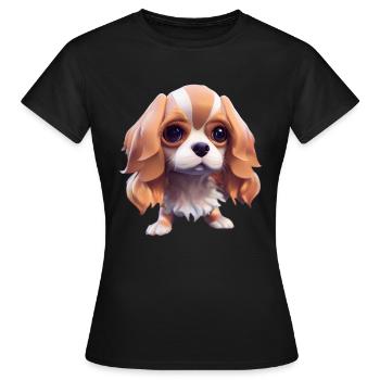 Cavalier King Charles Hund - Cavalier King Charles - Frauen T-Shirt - Schwarz - Vorne - AI Model Female 172 dark (172cm)