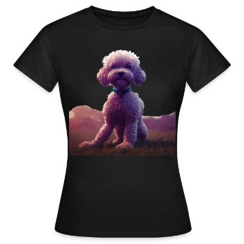 Lagotto Romagnolo Hund - Lagotto Romagnolo - Frauen T-Shirt - Schwarz - Vorne - AI Model Female 172 dark (172cm)