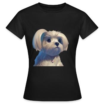 Malteser Hund - Malteser - Women's T-Shirt - black - Front - AI Model Female 172 dark (172cm)