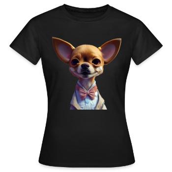 Chihuahua Chien - Chihuahua - T-shirt Femme - noir - Devant - AI Model Female 172 dark (172cm)