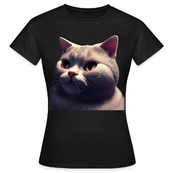 Britisch Kurzhaar Katze - Britisch Kurzhaar - Frauen T-Shirt - Schwarz - Vorne - AI Model Female 172 dark (172cm)