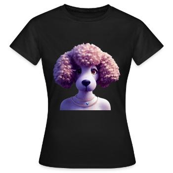 Caniche Dog - Caniche - T-shirt Femme - noir - Devant - AI Model Female 172 dark (172cm)