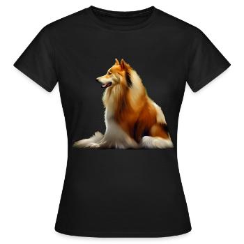 Rough Collie Christmas - Women's T-Shirt - black - Front - AI Model Female 172 dark (172cm)