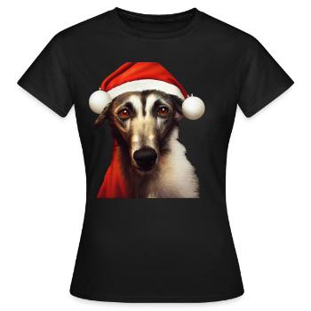 Lurcher Weihnachten - Frauen T-Shirt - Schwarz - Vorne - AI Model Female 172 dark (172cm)