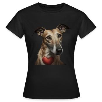 Lurcher Valentins Tag - Frauen T-Shirt - Schwarz - Vorne - AI Model Female 172 dark (172cm)