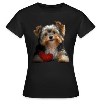 Biewer Yorkshire Terrier - T-shirt Femme - noir - Devant - AI Model Female 172 dark (172cm)