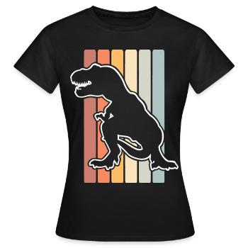 T Rex - Frauen T-Shirt - Schwarz - Vorne - AI Model Female 172 dark (172cm)