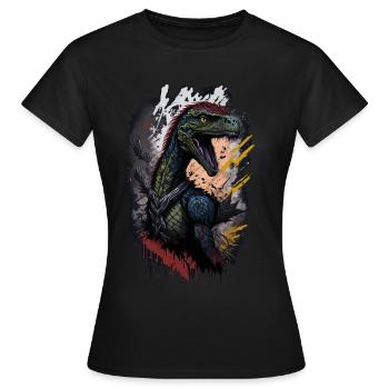 Vélociraptor - T-shirt Femme - noir - Devant - AI Model Female 172 dark (172cm)