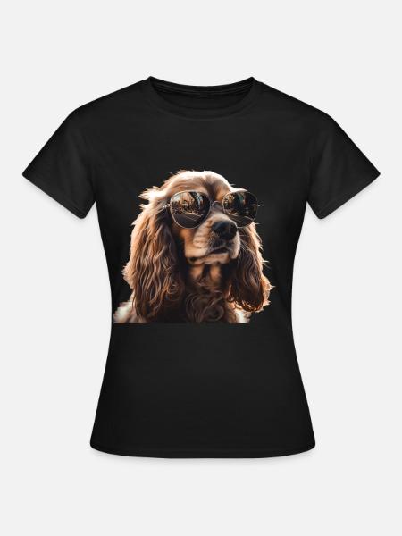 Cocker Spaniel Cool - Cocker Spaniel Dog - Women's T-Shirt - black