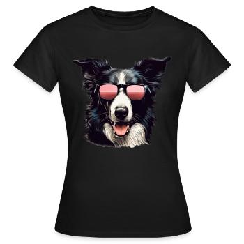 Border Collie Cool - Border Collie - T-shirt Femme - noir - Devant - AI Model Female 172 dark (172cm)