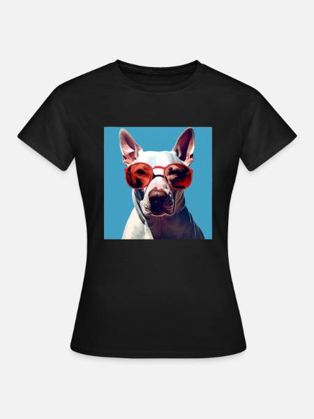 Bullterrier Cool - Bullterrier Hund - Frauen T-Shirt - Schwarz