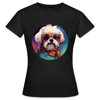 Malteser Cool - Malteser Hund - Frauen T-Shirt - Schwarz - Vorne - AI Model Female 172 dark (172cm)