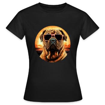 Shar Pei Cool - Shar Pei Hund - Frauen T-Shirt - Schwarz - Vorne - AI Model Female 172 dark (172cm)