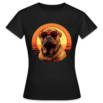 Shar Pei Cool - Shar Pei Hund - Frauen T-Shirt - Schwarz - Vorne - AI Model Female 172 dark (172cm)