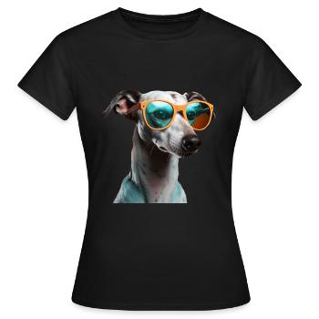 Whippet Cool - Whippet Hund - Frauen T-Shirt - Schwarz - Vorne - AI Model Female 172 dark (172cm)