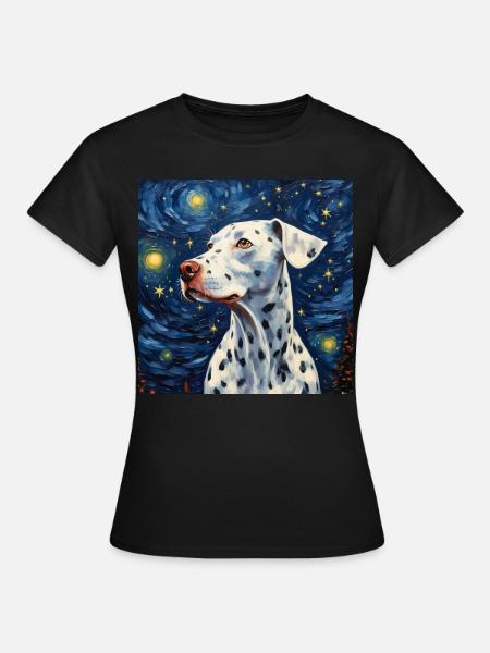 Dalmatiner Sternennacht - Frauen T-Shirt - Schwarz