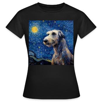 Irischer Wolfshund Sternennacht - Frauen T-Shirt - Schwarz - Vorne - AI Model Female 172 dark (172cm)