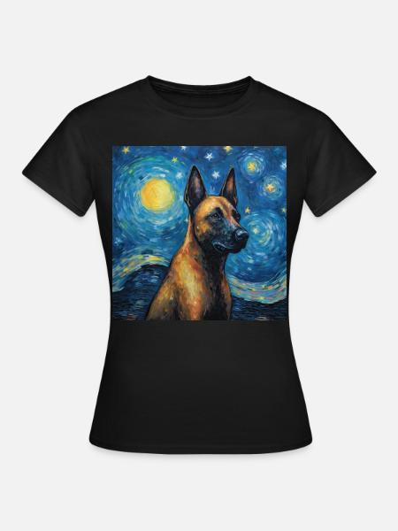 Malinois Sternennacht - Frauen T-Shirt - Schwarz