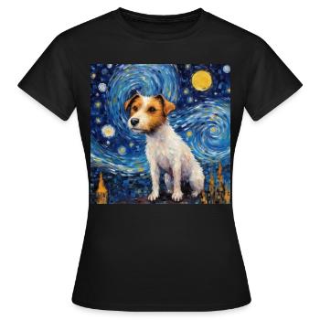 Jack Russell Terrier Sternennacht - Frauen T-Shirt - Schwarz - Vorne - AI Model Female 172 dark (172cm)