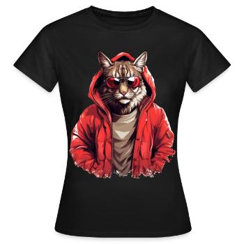 Streetstyle-Luchs | Luchs-Liebhaber - Frauen T-Shirt - Schwarz - Vorne - AI Model Female 172 dark (172cm)