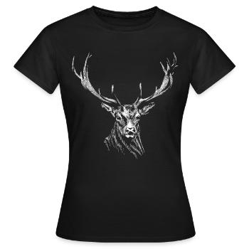 Tête de cerf - T-shirt Femme - noir - Devant - AI Model Female 172 dark (172cm)