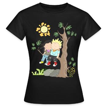 big love dear couple gift shirt - Women's T-Shirt - black - Front - AI Model Female 172 dark (172cm)