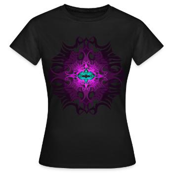 Psychedelisches Mandala Muster Tribal Pink Goa - Frauen T-Shirt - Schwarz - Vorne - AI Model Female 172 dark (172cm)