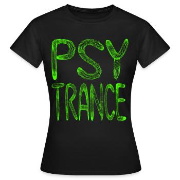 Psytrance Goa Psychedelic Green - T-shirt Femme - noir - Devant - AI Model Female 172 dark (172cm)