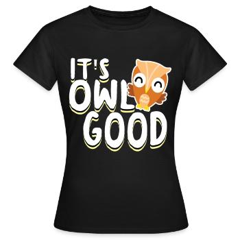 Owl owl owls - Women's T-Shirt - black - Front - AI Model Female 172 dark (172cm)