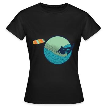Kitesurfer Shirts und Geschenke mit kite boarding - Frauen T-Shirt - Schwarz - Vorne - AI Model Female 172 dark (172cm)