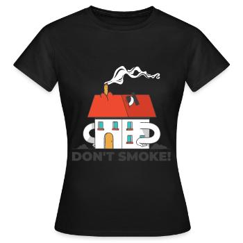 Non-fumeur drôle maison de cheminée fumante - T-shirt Femme - noir - Devant - AI Model Female 172 dark (172cm)