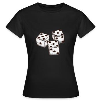 Jeu de dés - T-shirt Femme - noir - Devant - AI Model Female 172 dark (172cm)