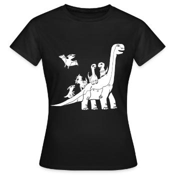 Dinosaures dinosaures - T-shirt Femme - noir - Devant - AI Model Female 172 dark (172cm)