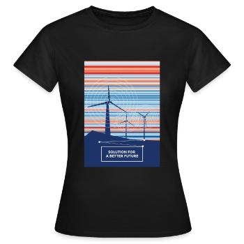 Une solution éolienne pour un avenir meilleur - T-shirt Femme - noir - Devant - AI Model Female 172 dark (172cm)