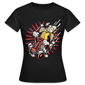 Kart Gokart Banane Comic Kinderbild - Frauen T-Shirt - Schwarz - Vorne - AI Model Female 172 dark (172cm)