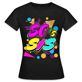 Costume de soirée des années 80 des années 80 des années 80 - T-shirt Femme - noir - Devant - AI Model Female 172 dark (172cm)