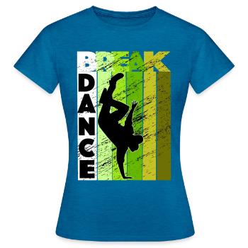 Breakdancing B-Boy breakdancer - Women's T-Shirt - antique blue sapphire heather - Front - AI Model Female 172 dark (172cm)