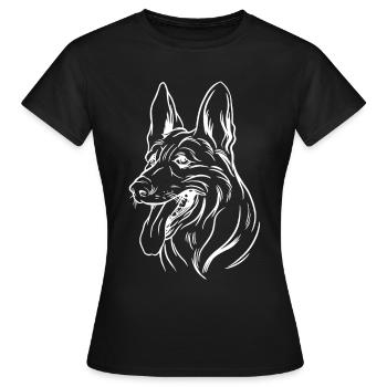Belgian Malinios Sport Schäferhund Design - Frauen T-Shirt - Schwarz - Vorne - AI Model Female 172 dark (172cm)